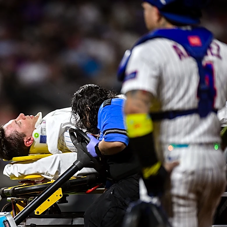 Jared Young injury update: Mets first baseman carted off after scary collision