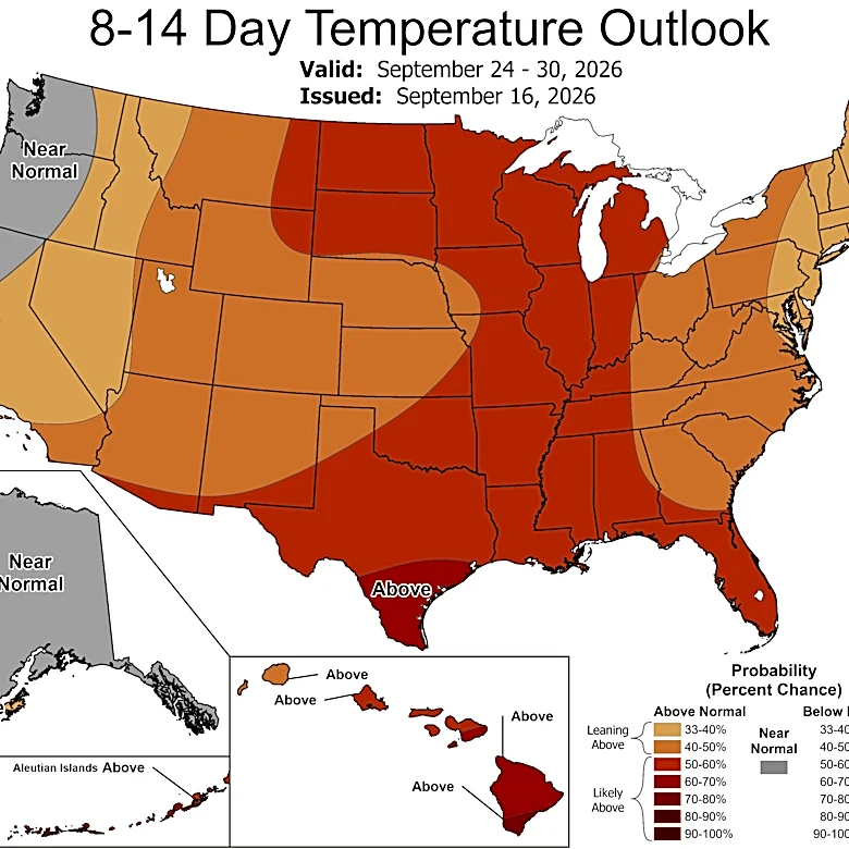 Late September forecast calls for 'signs of fall,' milder temperatures