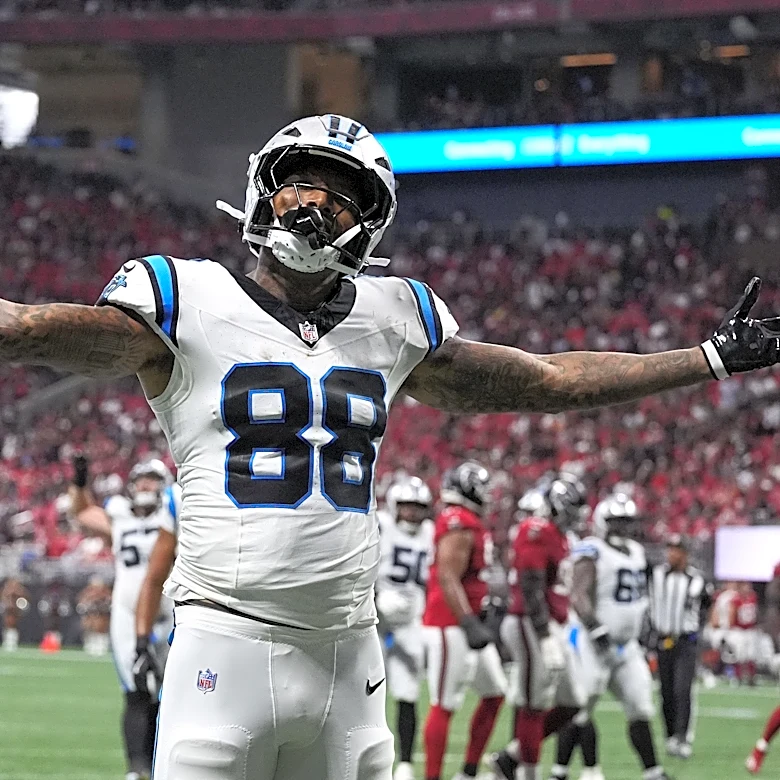 Darren Waller scores 2 TDs for Panthers in Atlanta homecoming
