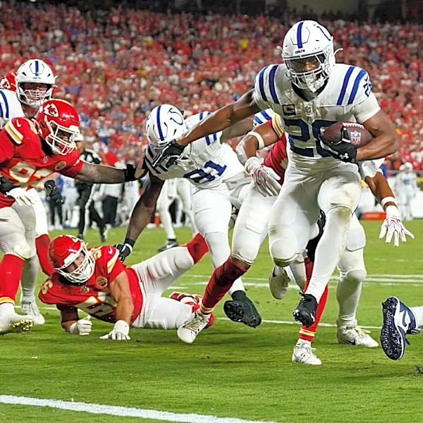 Jonathan Taylor runs for two scores on Sunday night