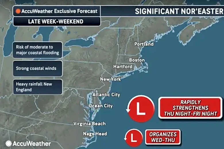 Powerful nor'easter to slam Northeast, waves up to 20 feet expected