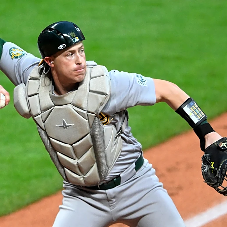 Brian Serven injury update: A's catcher exits after taking ball to face in scary moment