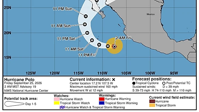 Track path of eye-popping Category 5 Hurricane Polo as it strengthens