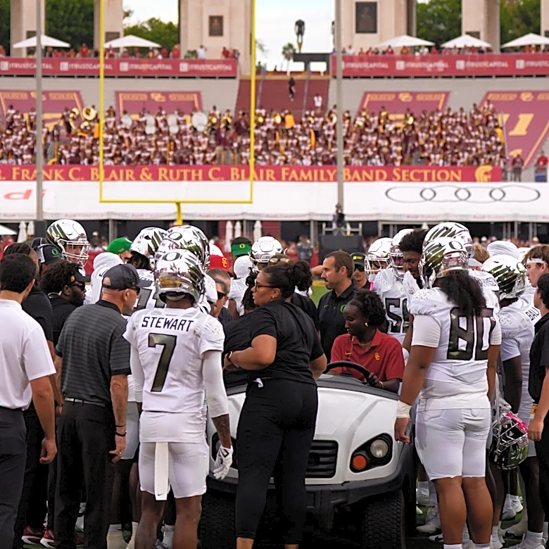 Dante Moore injury reaction: 'One of the dirtiest hits you’ll ever see'