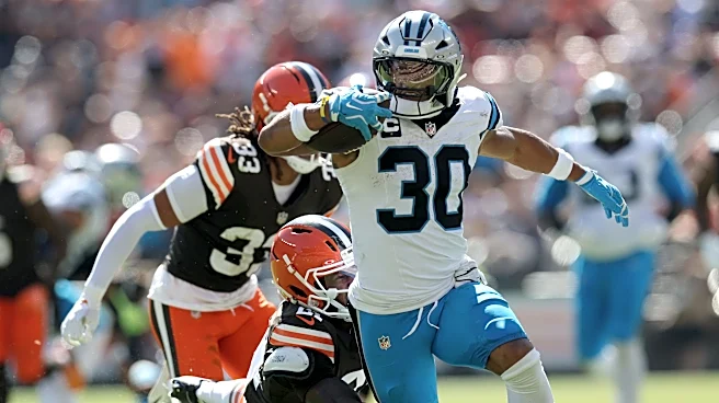 Chuba Hubbard totals 110 total yards vs. Browns in Week 3
