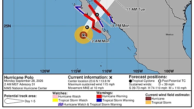 Track powerful Hurricane Polo's path as it continues to move
