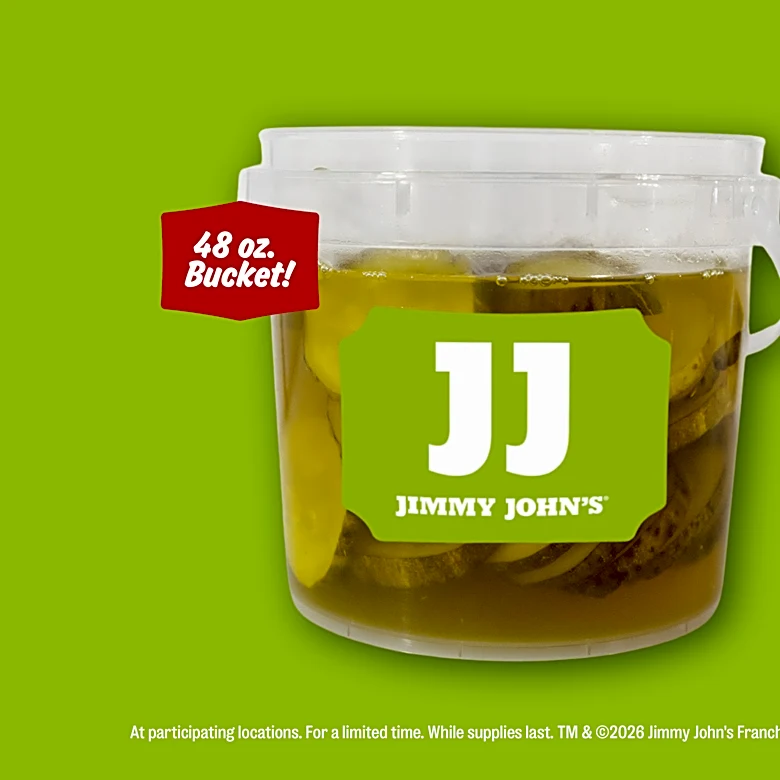 Jimmy John's unveils 48-oz. bucket of pickles. Where you can get them