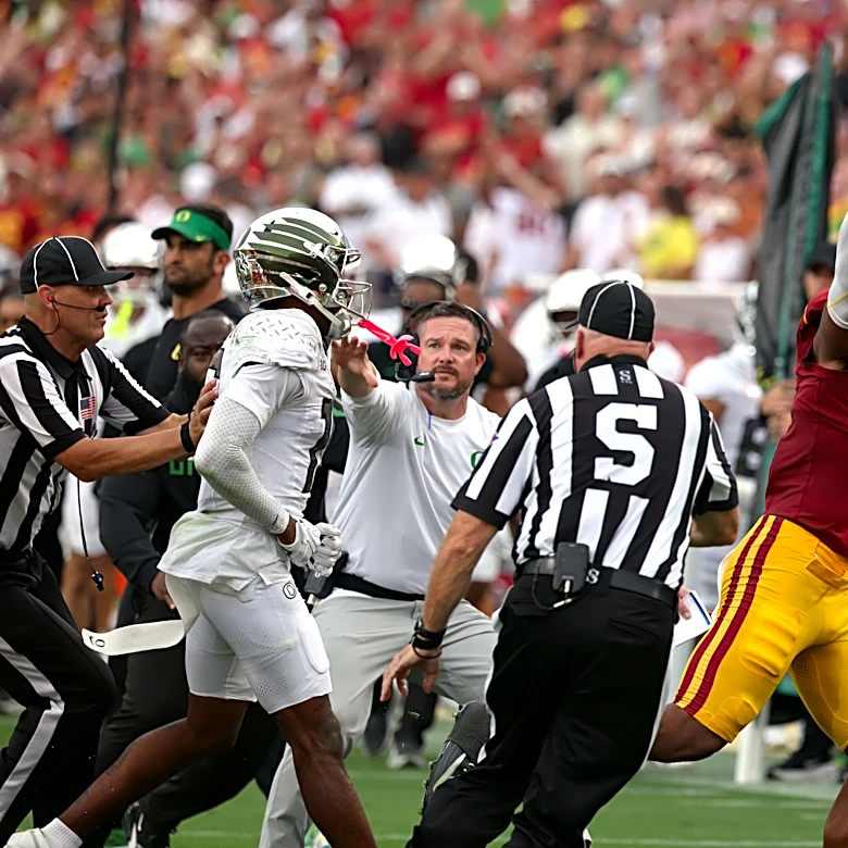 USC radio call questions penalty on Dante Moore hit: 'Didn't look like targeting'