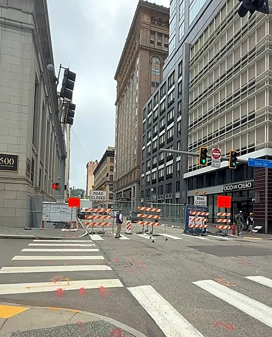 Smithfield Street reconstruction begins in downtown Pittsburgh