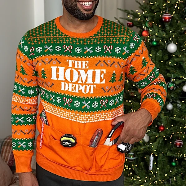 Home Depot unveils holiday sweater with fully equipped tool belt