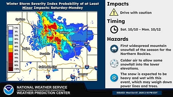 Weekend forecast calls for 'first widespread snowfall'