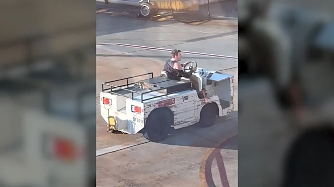 Wild video shows man steal airport vehicle, drive around tarmac