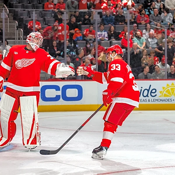 John Gibson pulled in second period for Red Wings after allowing 5 goals on 15 shots
