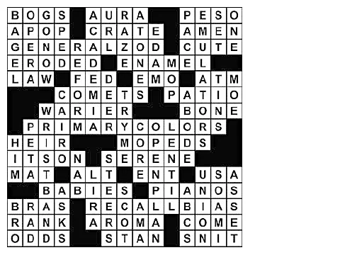 Puzzle solutions for Sunday, Oct. 11, 2026
