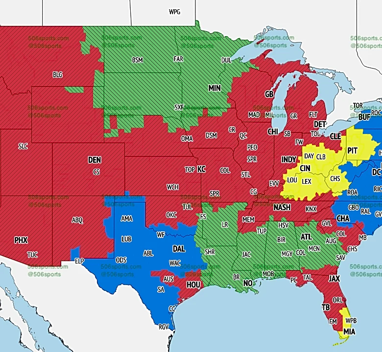 Which games are Fox, CBS broadcasting? NFL Week 5 coverage maps