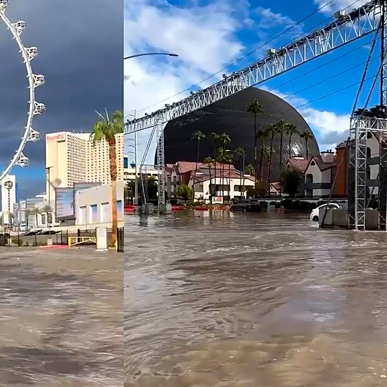 Watch: See Las Vegas as Tropical Storm Rachel's remnants move in
