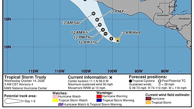 Track Tropical Storm Trudy as it threatens to become a hurricane