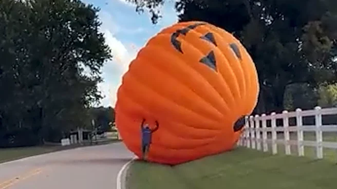 Watch giant runaway pumpkin barrel down road in North Carolina