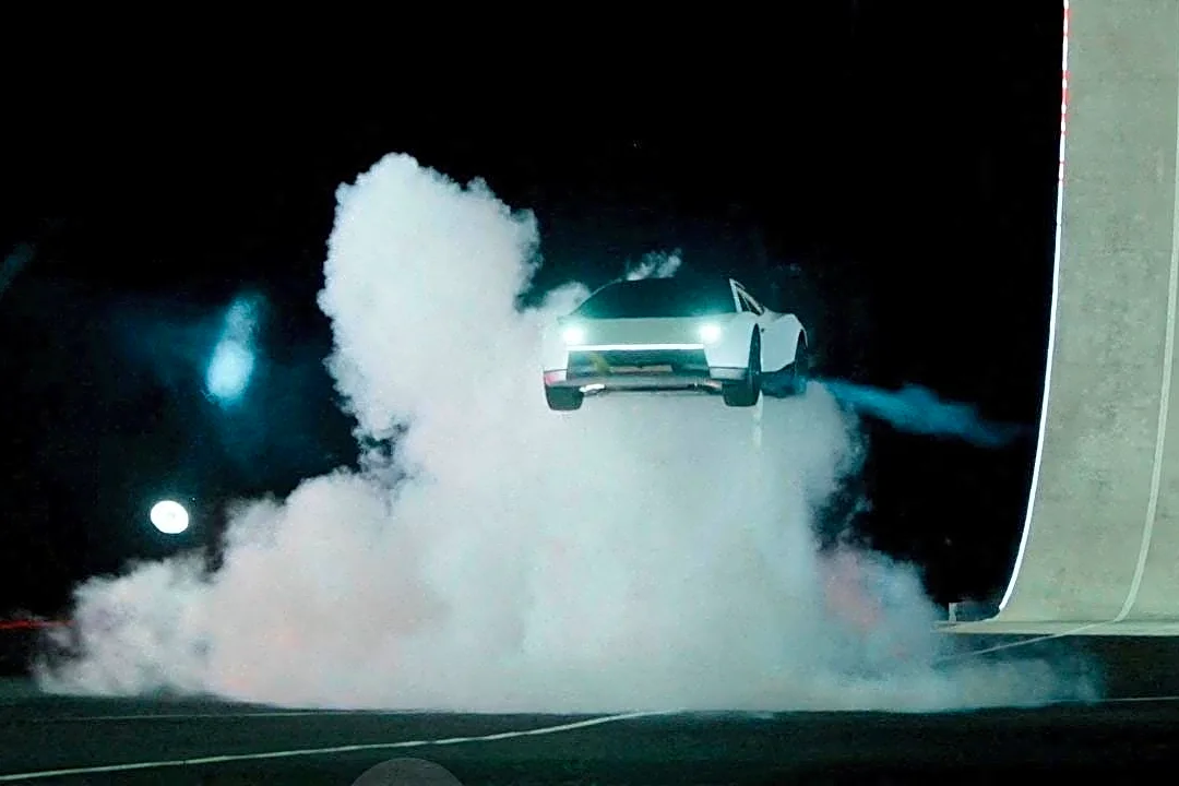 Forget zero to 60. Tesla Roadster flies, flips with SpaceX thrusters