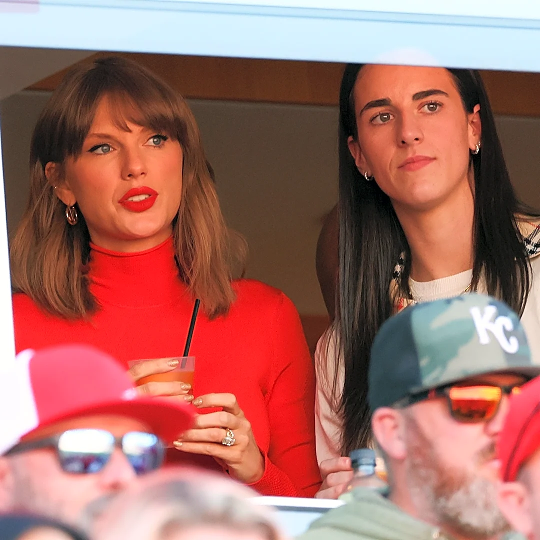 Taylor Swift sitting with Caitlin Clark at Chiefs game
