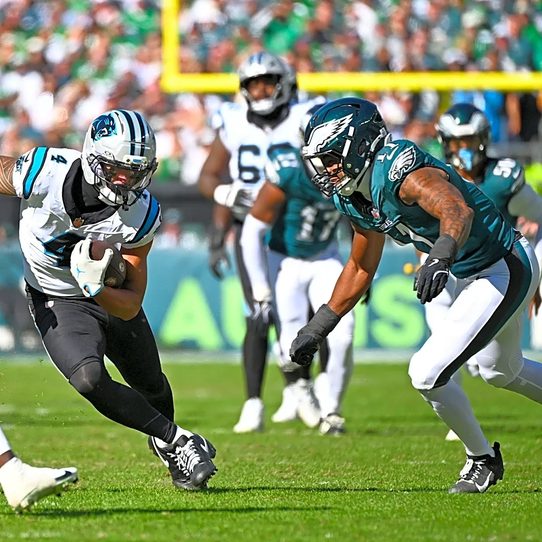 Tetairoa McMillan tallies 86 yards receiving in Week 6 vs. Eagles