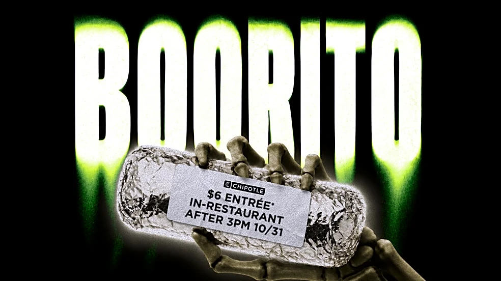 Dress up in costume and get Chipotle's Halloween 'Boorito' deal