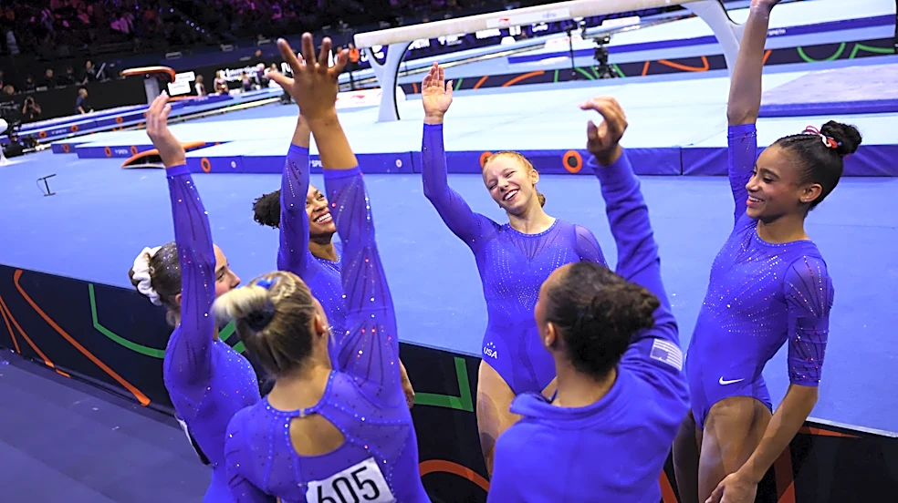 US women make lineup change as gymnastics worlds title fight tightens