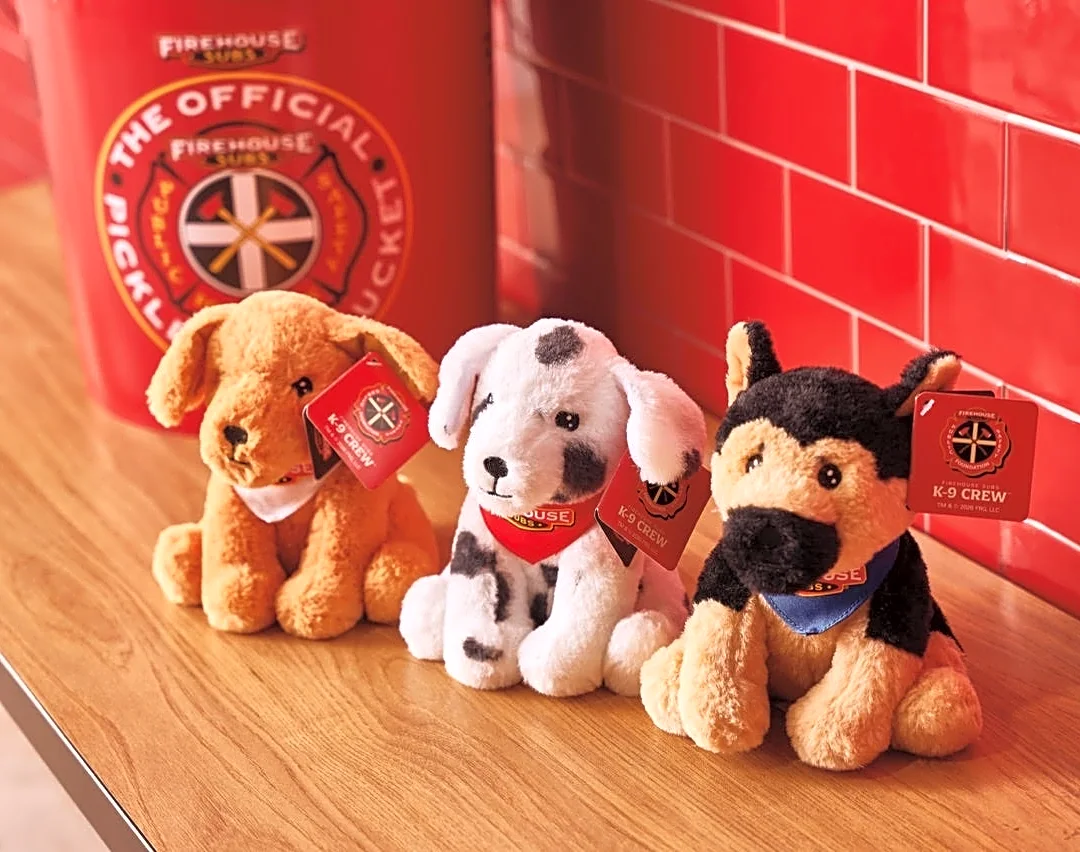 Firehouse Subs honors three heroic K-9s with cute plushies