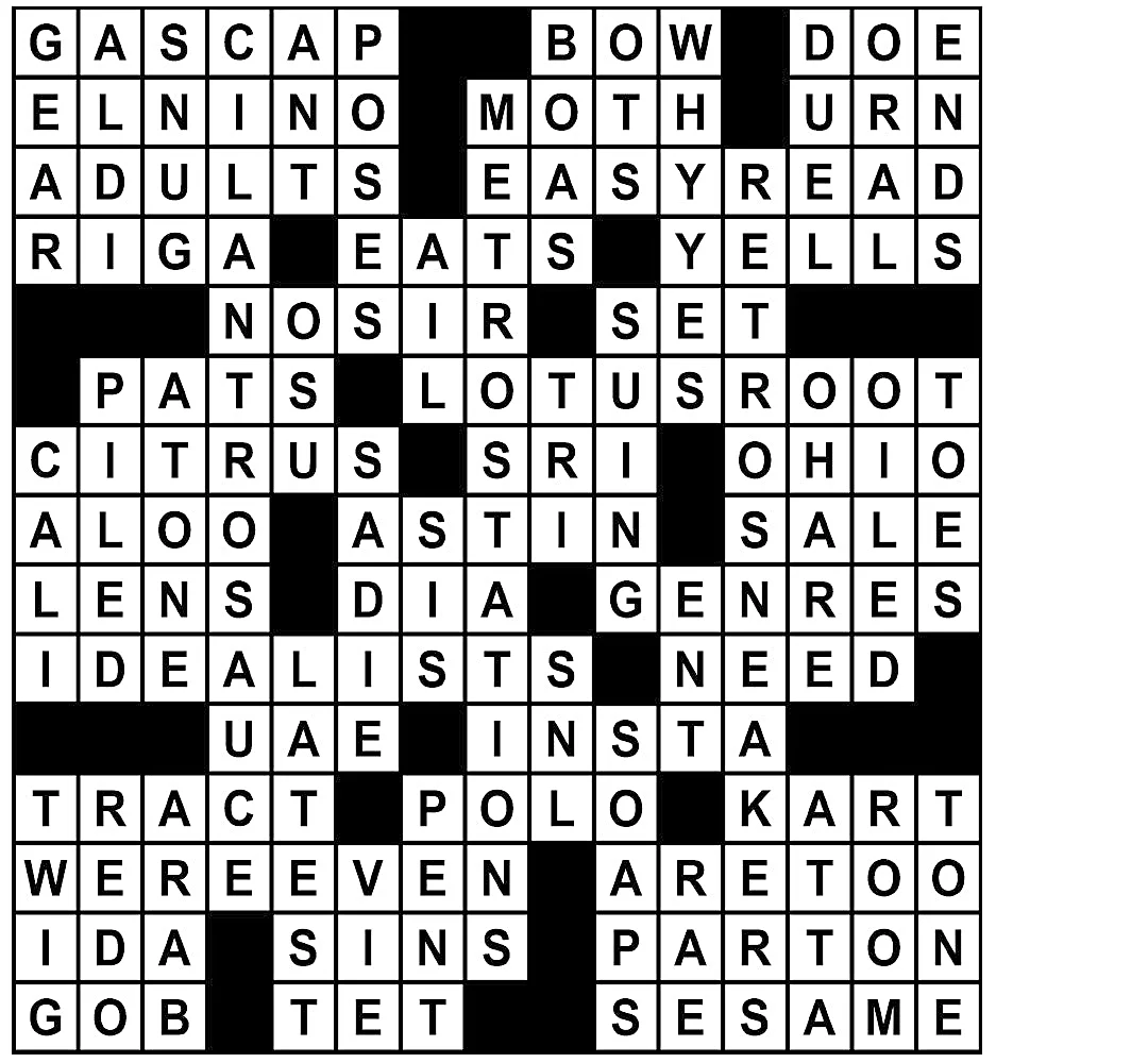 Puzzle solutions for Thursday, Oct. 22, 2026