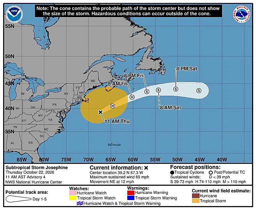 Storm Josephine spins out in Atlantic, Tropical Storm Vance heads to Mexico