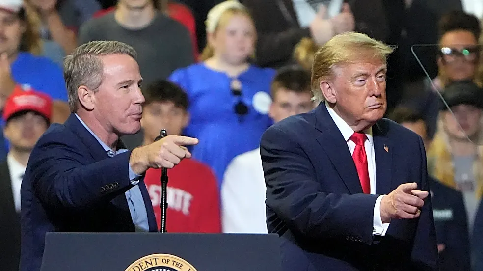 President Trump keeps talking about Sen. Jon Husted's backside