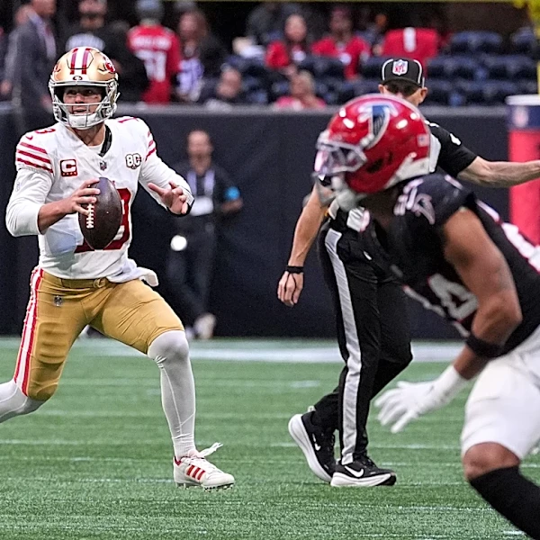 Brock Purdy has two turnovers in Week 7 loss to Falcons