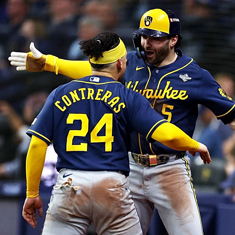 Watch Brewers blow open World Series Game 3 with wild two-out rally