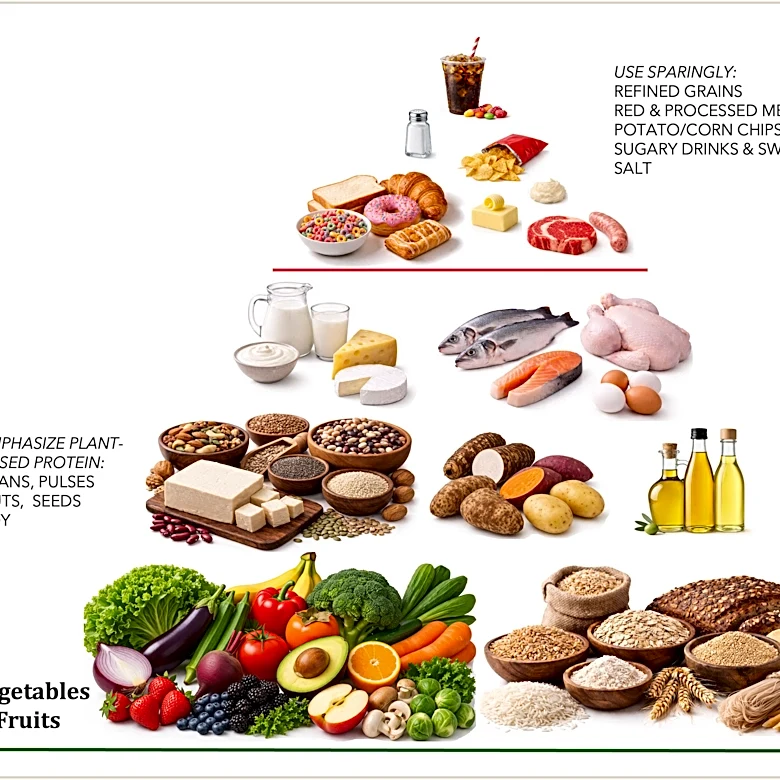 The first global food pyramid vs. RFK Jr.'s. They look nothing alike