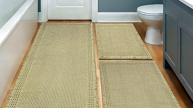I love the waffle bath mat trend, and this three-piece set is less than $20