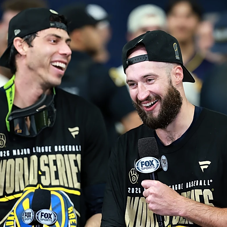 Aaron Ashby meets his match: Brewers fan steals show at World Series parade
