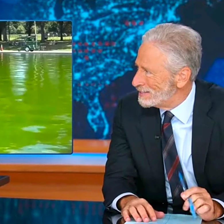 Jon Stewart Dives Into Reflecting Pool Algae Infestation: ‘Did They Replace the Water With Mountain Dew?’