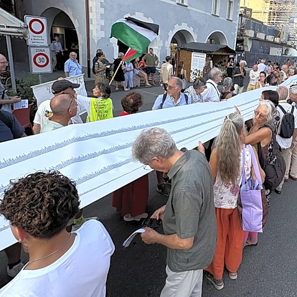 Protest at the Locarno Film Festival Remembers 60,000 Names of the Dead of Gaza