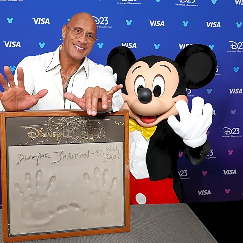 Dwayne Johnson Leads Crowd in ‘Happy Birthday’ Song for Daughter Simone After Receiving Disney Legends Award at D23