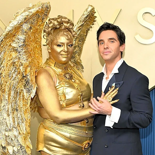 Meg Stalter Shocks Emmys by Transforming Into a Golden Human Emmy on Red Carpet