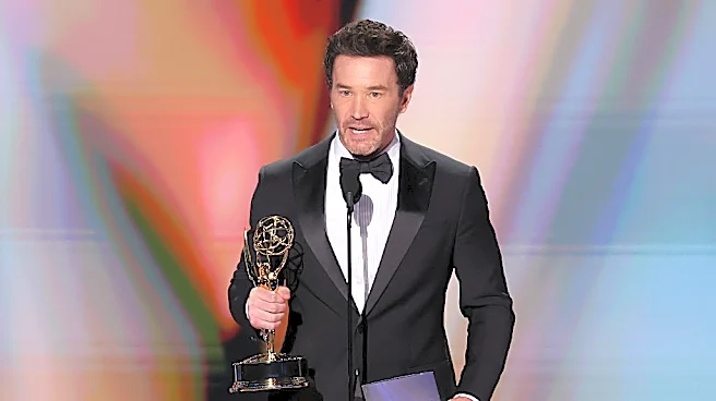 Tom Pelphrey Wins Supporting Emmy for ‘Task,’ Shouts Out ‘Very Pregnant’ Fiancée Kaley Cuoco: ‘Our Family Is the Crown Jewel of My Life’