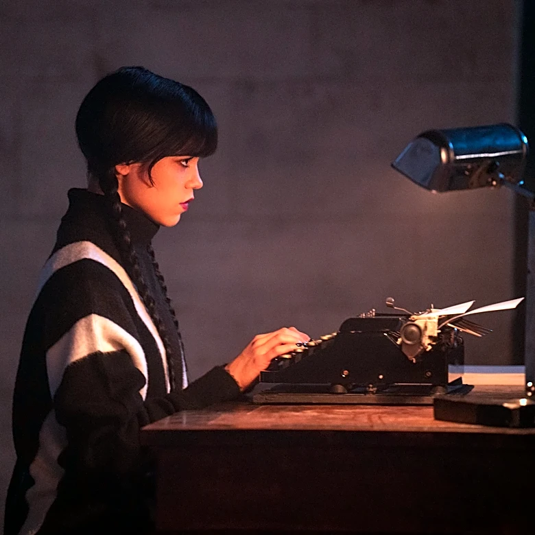 ‘Wednesday’ Season 3 Wraps Production, Drops New Look at Jenna Ortega at Typewriter