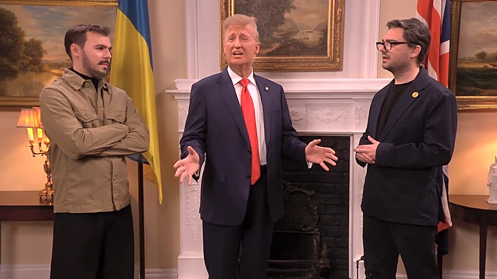James Austin Johnson’s Trump Stops by ‘SNL U.K.’ for Meeting With Burnham and Zelenskyy: ‘You Don’t Have One Guy Who Can Play Trump?’