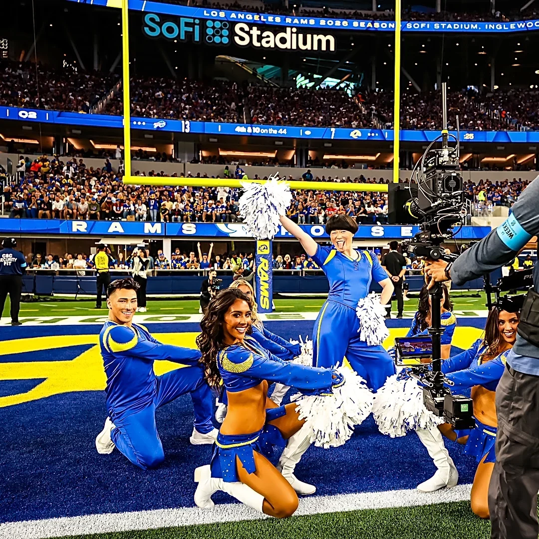 NFL Introduces Celebrity Guest Cheerleaders: On the Sidelines With Comedian Atsuko Okatsuka and the L.A. Rams (EXCLUSIVE)