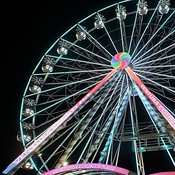 The Ventura County Fair's midway lights up after dark