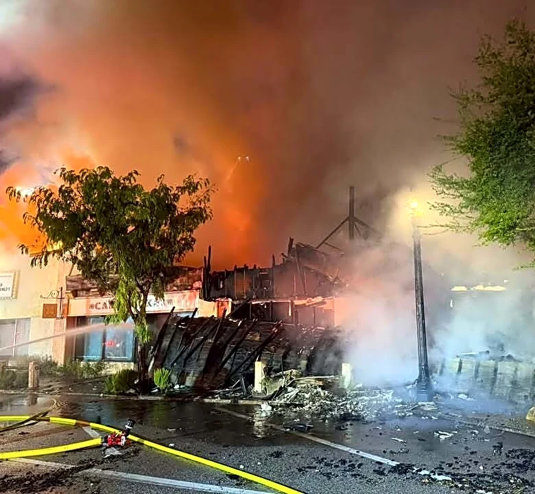 Firefighters battle blaze that destroyed historic Newhall building