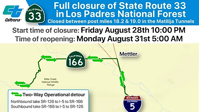 Highway 33 to shut down north of Ojai for a weekend