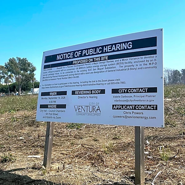 Battery energy storage facility approved on 4.5-acre Ventura site