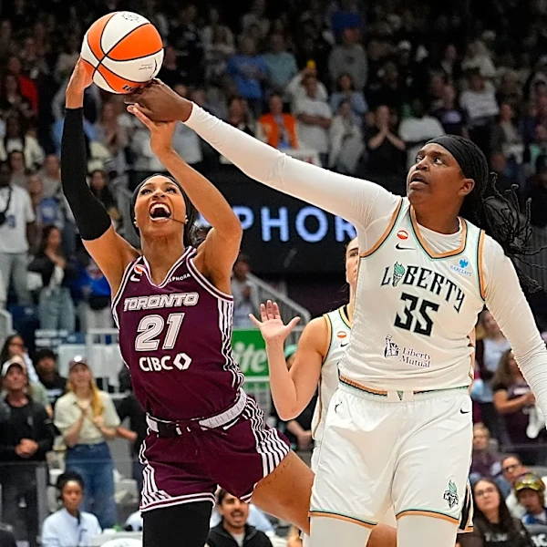 Isabelle Harrison leads Toronto in rebounds against New York