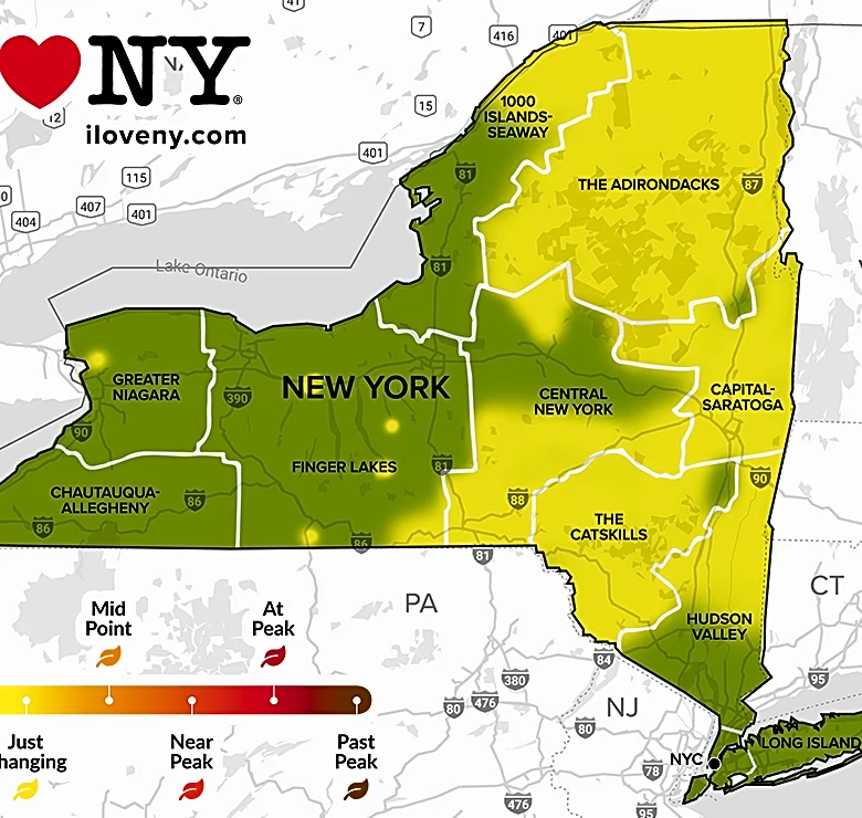 New York fall foliage report shows early color changes
